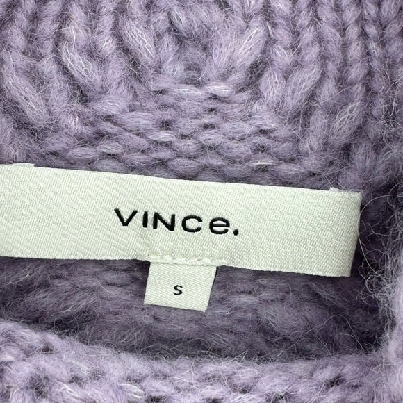 VINCE Aran-Knit Mock-Neck Alpaca Wool Sweater Size S NWOT - Picture 12 of 12